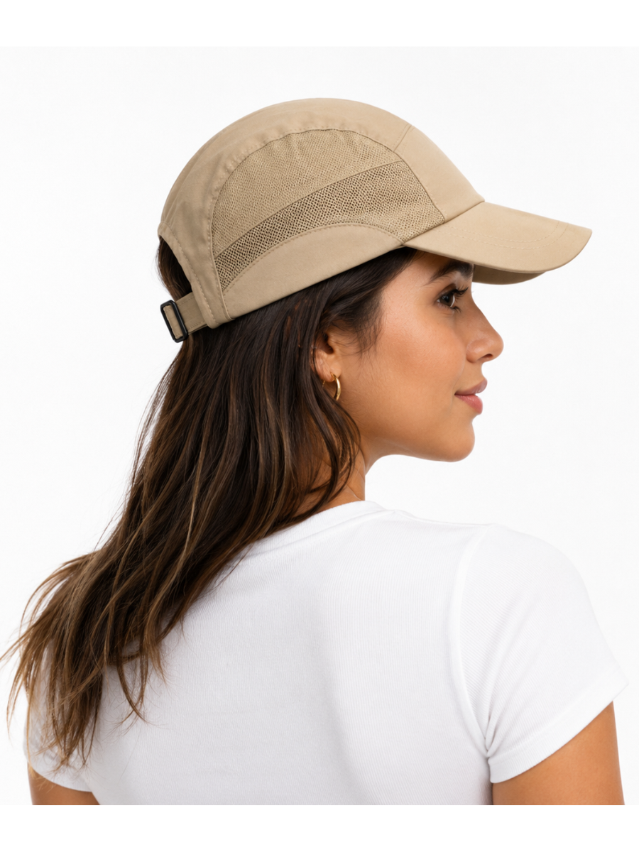 Gorra Deportiva Tazlam con Malla Beige — Tela Tazlam | Mujer | ENKI