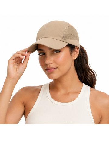 Gorra Deportiva Tazlam con Malla Beige — Tela Tazlam | Mujer | ENKI