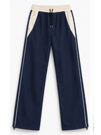 Pantalón Deportivo Oversized Azul Marino Bicolor — Tela Nova | Mujer | ENKI - ENKI ModaStyle