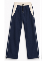 Pantalón Deportivo Oversized Mujer Azul Marino Bicolor - Tela Nova | ENKI 6