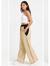 Pantalón Oversized Bicolor Beige/Negro para Mujer - Pantalón Oversized Bicolor Mujer | ENKI 2
