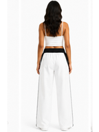 Pantalón Deportivo Oversized Blanco Bicolor — Tela Nova | Mujer | ENKI - ENKI ModaStyle