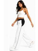 Pantalón Deportivo Oversized Mujer Blanco Bicolor – Tela Nova | ENKI 4
