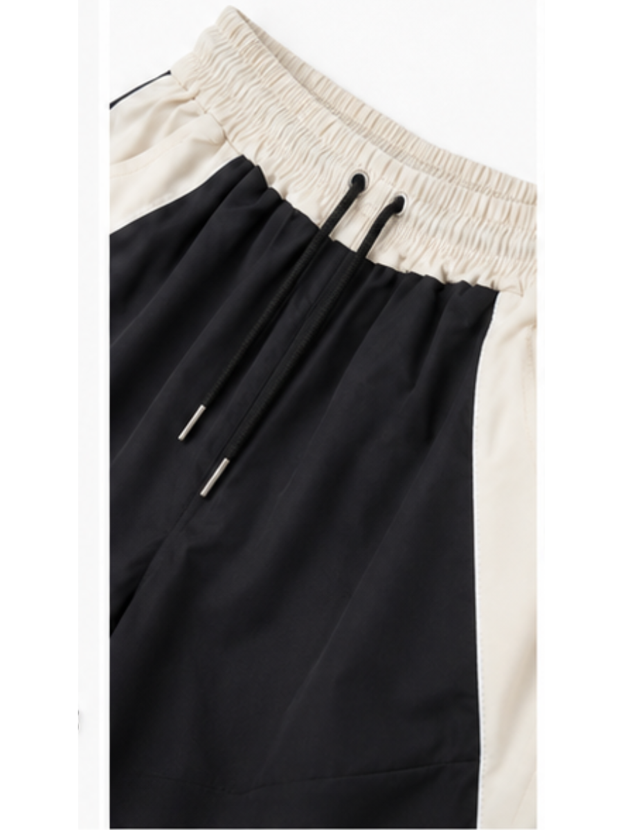 Pantalón Oversized Bicolor Negro Beige Mujer | Tela Nova - ENKI ModaStyle