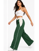 Pantalón Deportivo Mujer Verde Bicolor Oversized - Tela Nova | ENKI 2