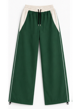 Pantalón Deportivo Mujer Verde Bicolor Oversized - Tela Nova | ENKI 5