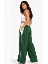 Pantalón Deportivo Mujer Verde Bicolor Oversized - Tela Nova | ENKI 3