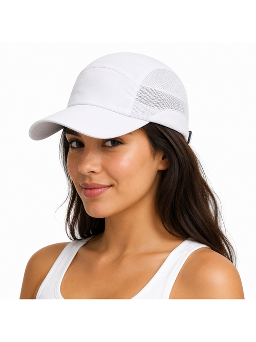 Gorra Deportiva Tazlam con Malla Blanco — Tela Tazlam | Mujer | ENKI