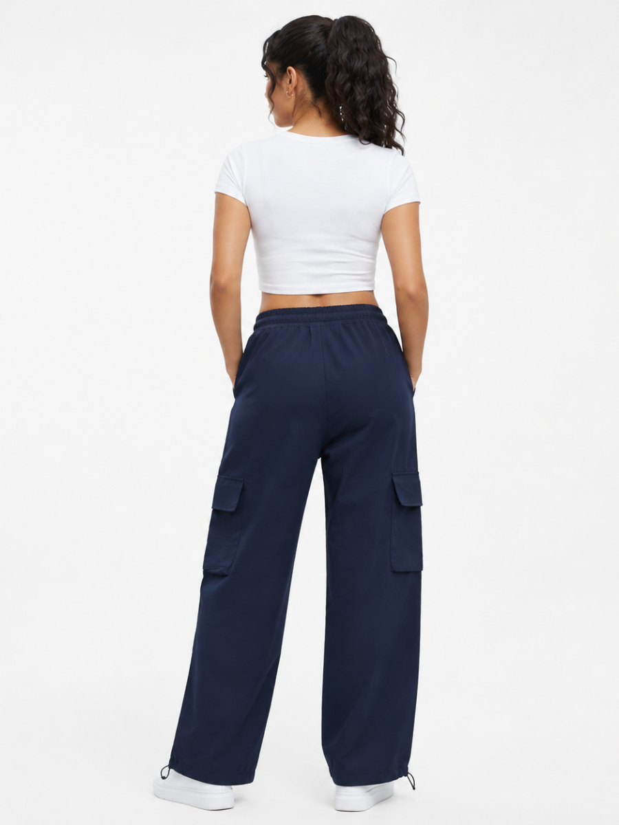 Pantalón Cargo Oversized Azul Marino — Tela Nova | Mujer | ENKI - ENKI ModaStyle