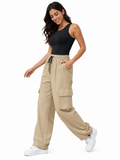 Pantalón Cargo Oversized Beige Mujer | Tela Nova - ENKI ModaStyle