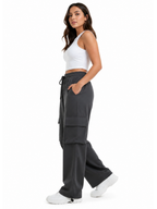 Pantalón Cargo Oversized Gris Carbón Mujer | Tela Nova - ENKI ModaStyle