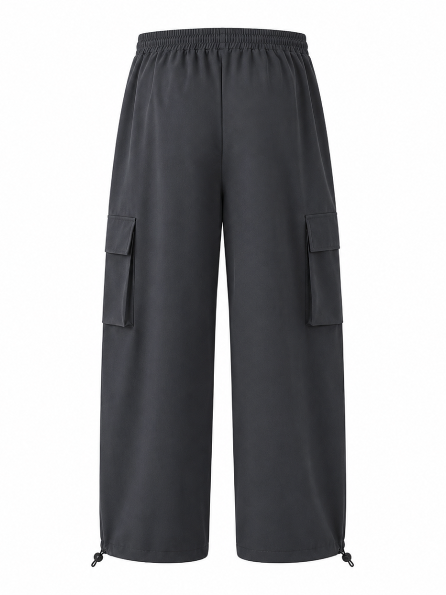 Pantalón Cargo Oversized Gris Carbón Mujer | Tela Nova - ENKI ModaStyle