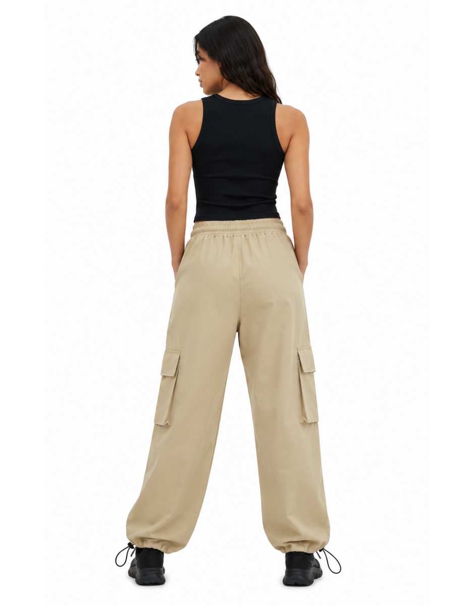 Pantalón Cargo Oversized Hueso — Tela Nova | Mujer | ENKI - ENKI ModaStyle