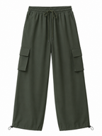 Pantalón Cargo Oversized Verde Militar — Tela Nova | Mujer | ENKI - ENKI ModaStyle