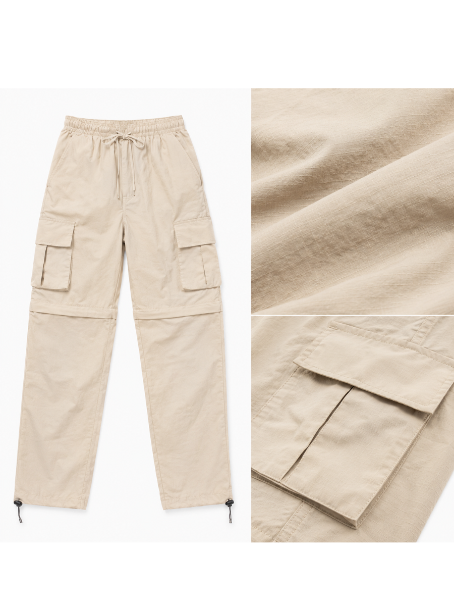 Pantalón Cargo Convertible Hueso — Tela Mojada | Mujer | ENKI - ENKI ModaStyle