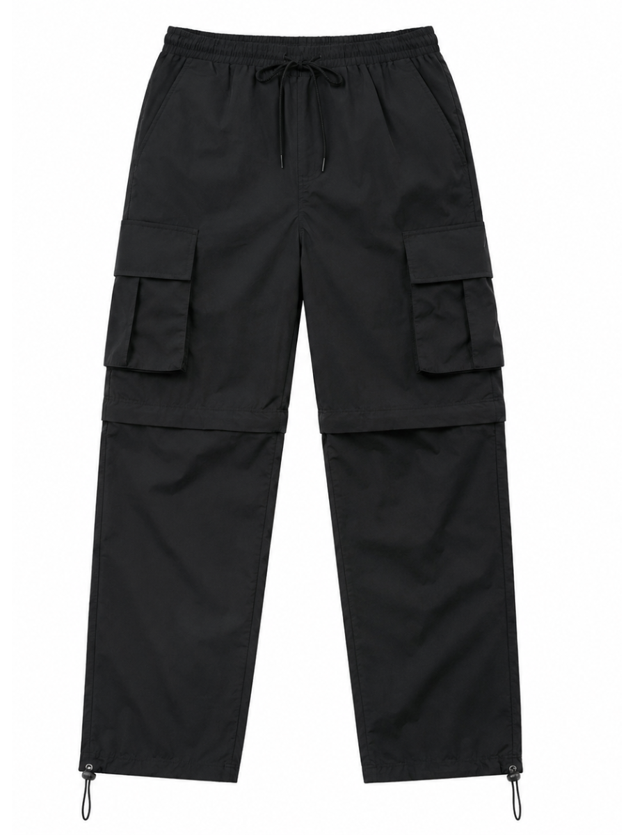 Pantalón Cargo Convertible Negro Mujer | Tela Mojada 2 en 1 - ENKI ModaStyle