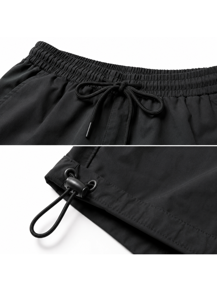 Pantalón Cargo Convertible Negro Mujer | Tela Mojada 2 en 1 - ENKI ModaStyle