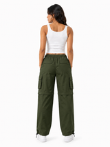 Pantalón Cargo Convertible Mujer Verde Militar - Tela Mojada | ENKI 4