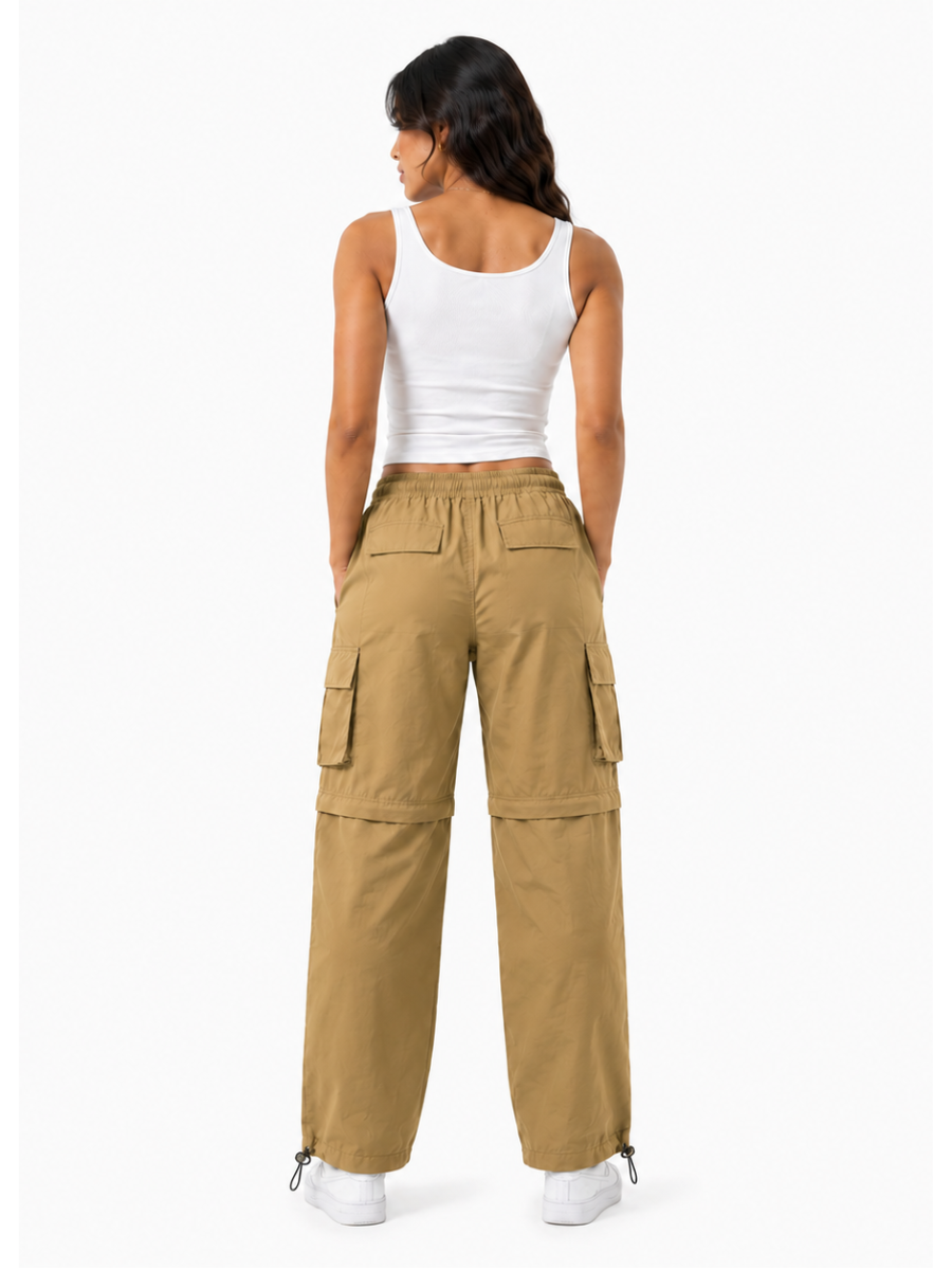 Pantalón Cargo Convertible Beige — Tela Mojada | Mujer | ENKI - ENKI ModaStyle