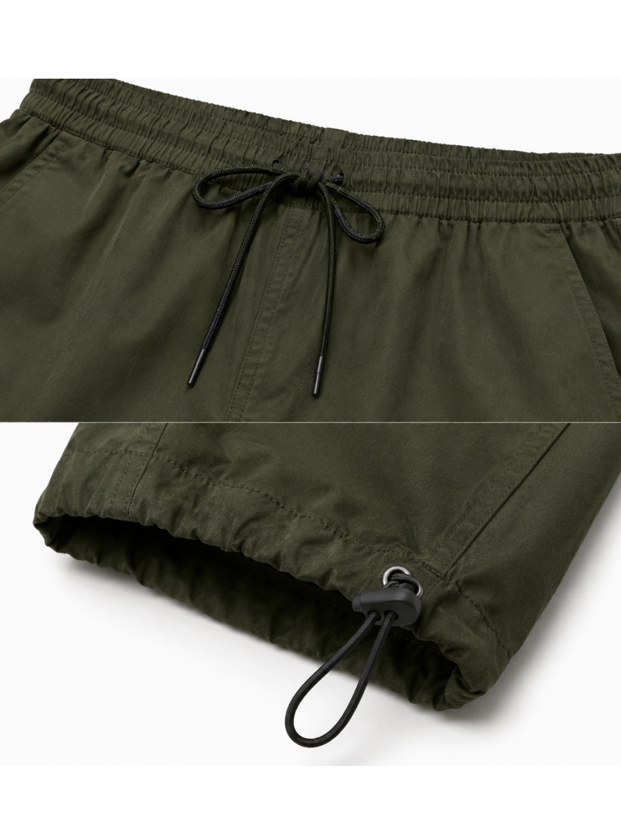 Pantalón Cargo Convertible Verde Militar — Tela Mojada | Mujer | ENKI - ENKI ModaStyle
