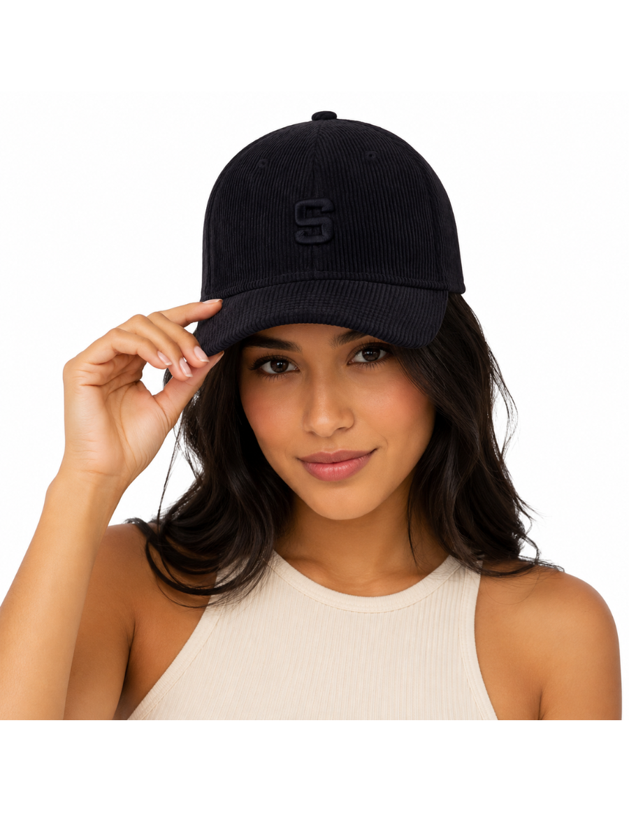 Gorra Corduroy Negro — Corduroy | Mujer | ENKI