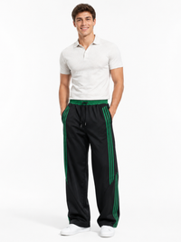 Pantalón Deportivo Oversized Negro Verde — Tela Nova | Hombre | ENKI