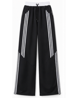 Pantalón Deportivo Oversized Mujer Negro con Franjas Blancas | Tela Nova 3