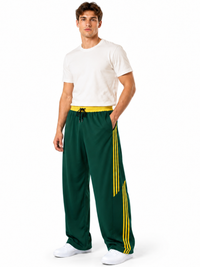 Pantalón Deportivo Oversized Verde Amarillo — Tela Nova | Hombre | ENKI