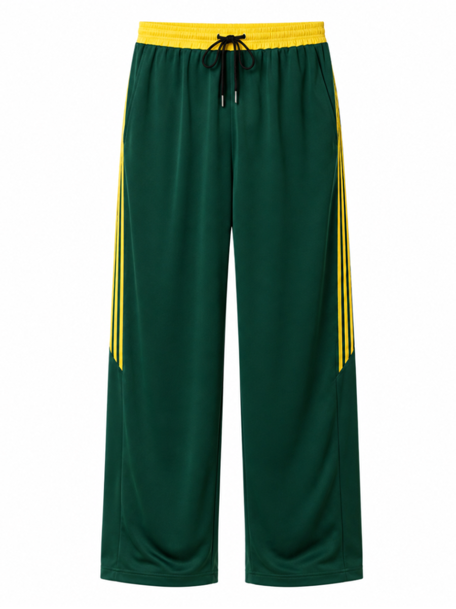 Pantalón Deportivo Oversized Verde Amarillo — Tela Nova | Hombre | ENKI