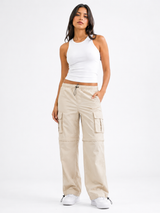 Pantalón Cargo Convertible Mujer Hueso — Tela Mojada | ENKI 2