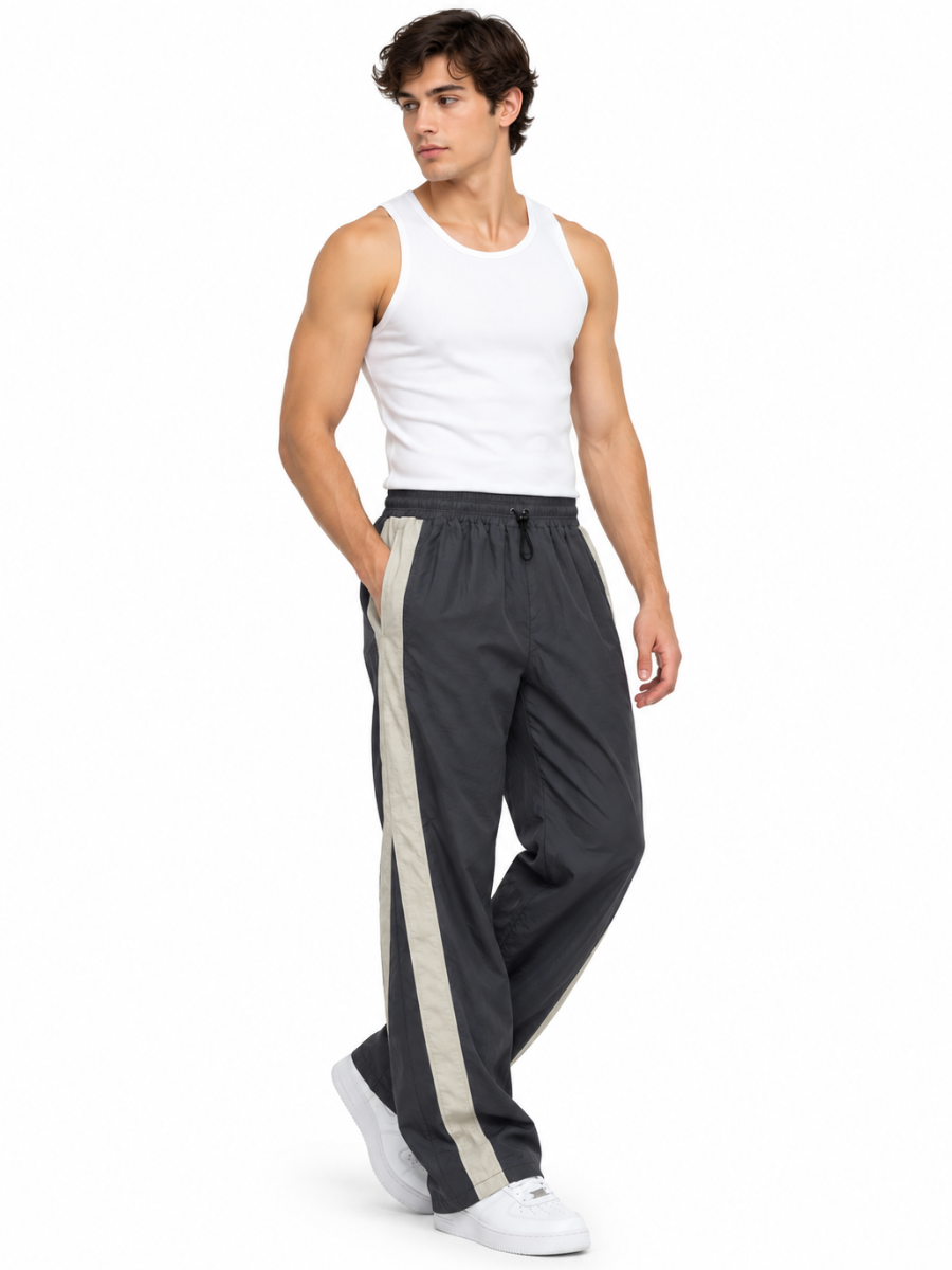 Pantalón Edge Line Baggy Gris para Hombre | Tela Mojada