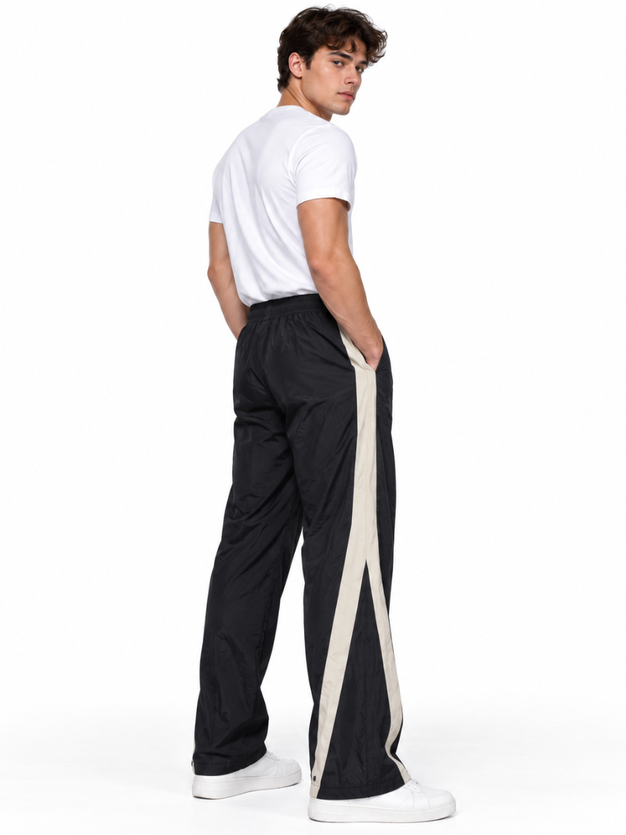 Pantalón Edge Line Baggy Negro para Hombre | Tela Mojada Urbano