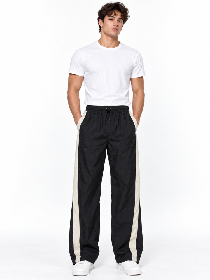 Pantalón Edge Line Baggy Negro para Hombre | Tela Mojada Urbano