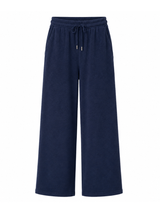 Pantalón Palazzo Mujer Azul Navy French Terry Deli 5