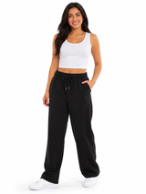 Pantalón Palazzo Mujer Negro French Terry Deli 5