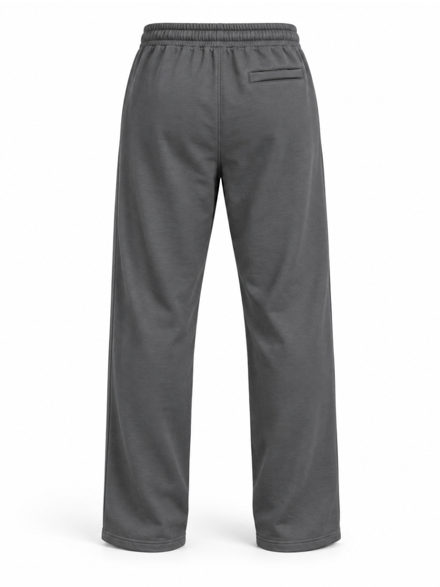 Pantalón French Terry Hombre Gris Oscuro | Recto Cómodo Casual | ENKI