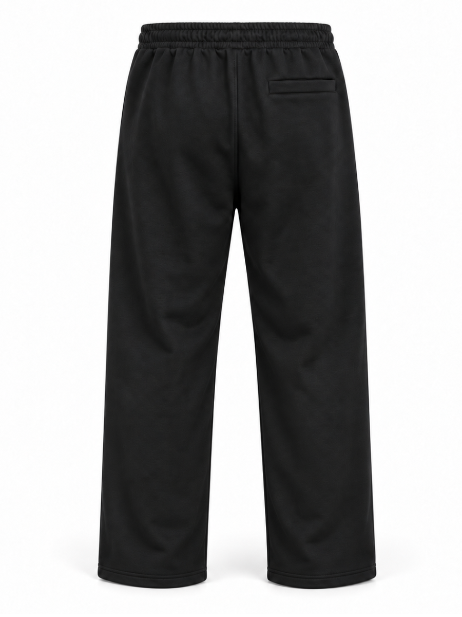 Pantalón French Terry Hombre Negro | Recto Cómodo Casual | ENKI
