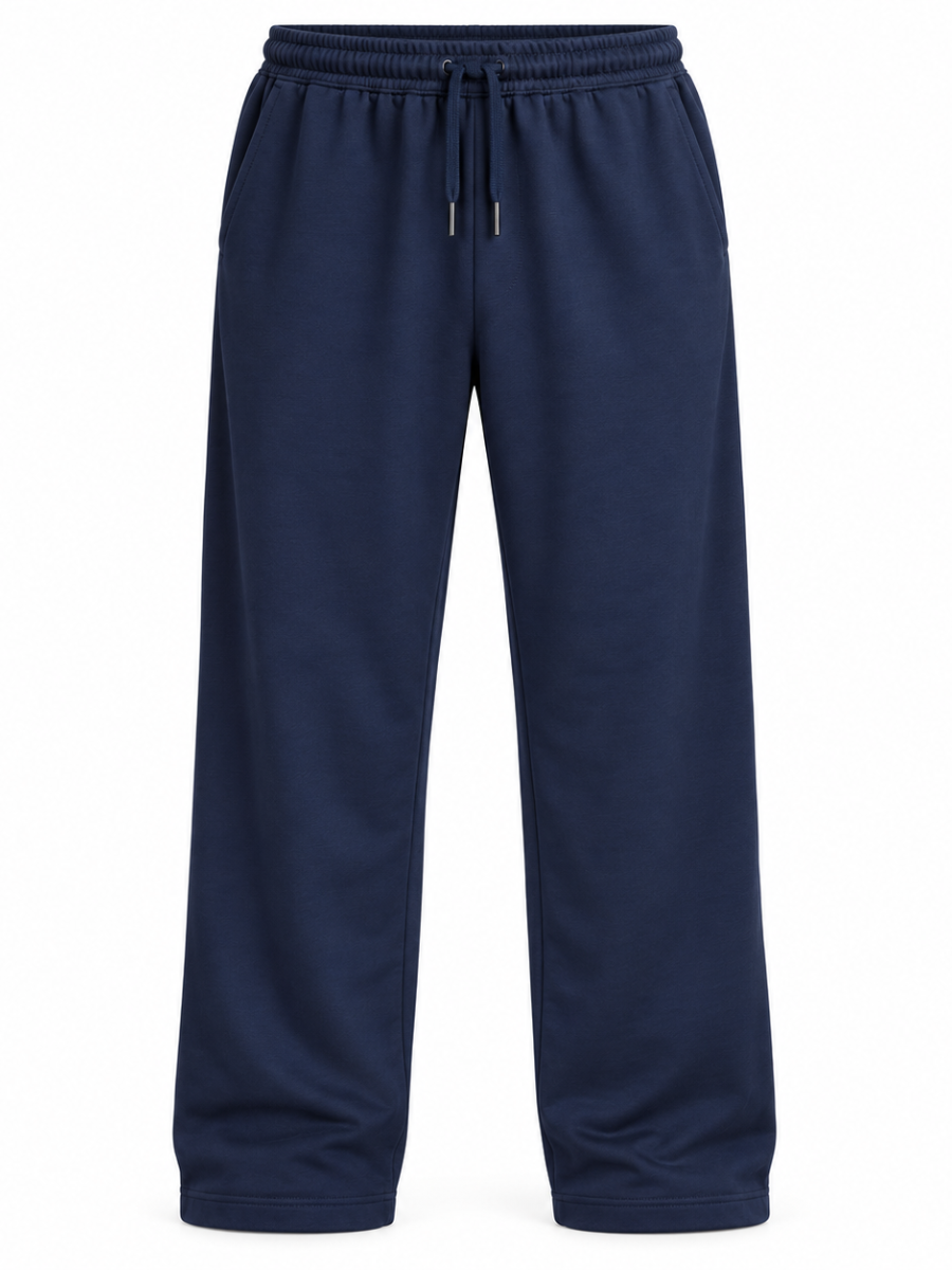 Pantalón French Terry Hombre Azul | Recto Cómodo Casual | ENKI