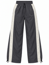 Pack x2 Pantalón Aura Oversized Mujer | Tela Mojada Negro y Gris 4