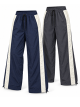 Pack x2 Pantalón Aura Oversized Mujer | Tela Mojada Azul Marino y Gris 1