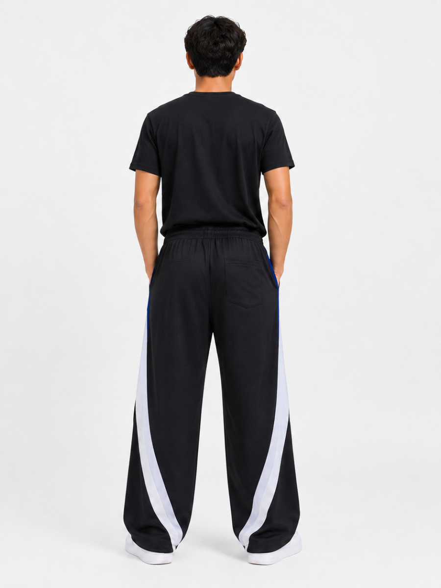 Pantalón Deportivo Wide Leg Hombre Buzo Jogger Ancho con Bolsillos y Cierre Tela Nova Cómodo Casual Urbano
