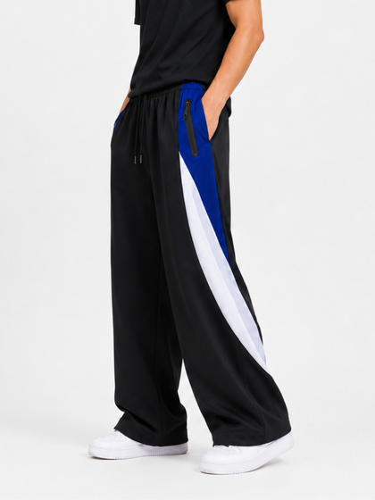 Pantalón Deportivo Wide Leg Hombre Buzo Jogger Ancho con Bolsillos y Cierre Tela Nova Cómodo Casual Urbano