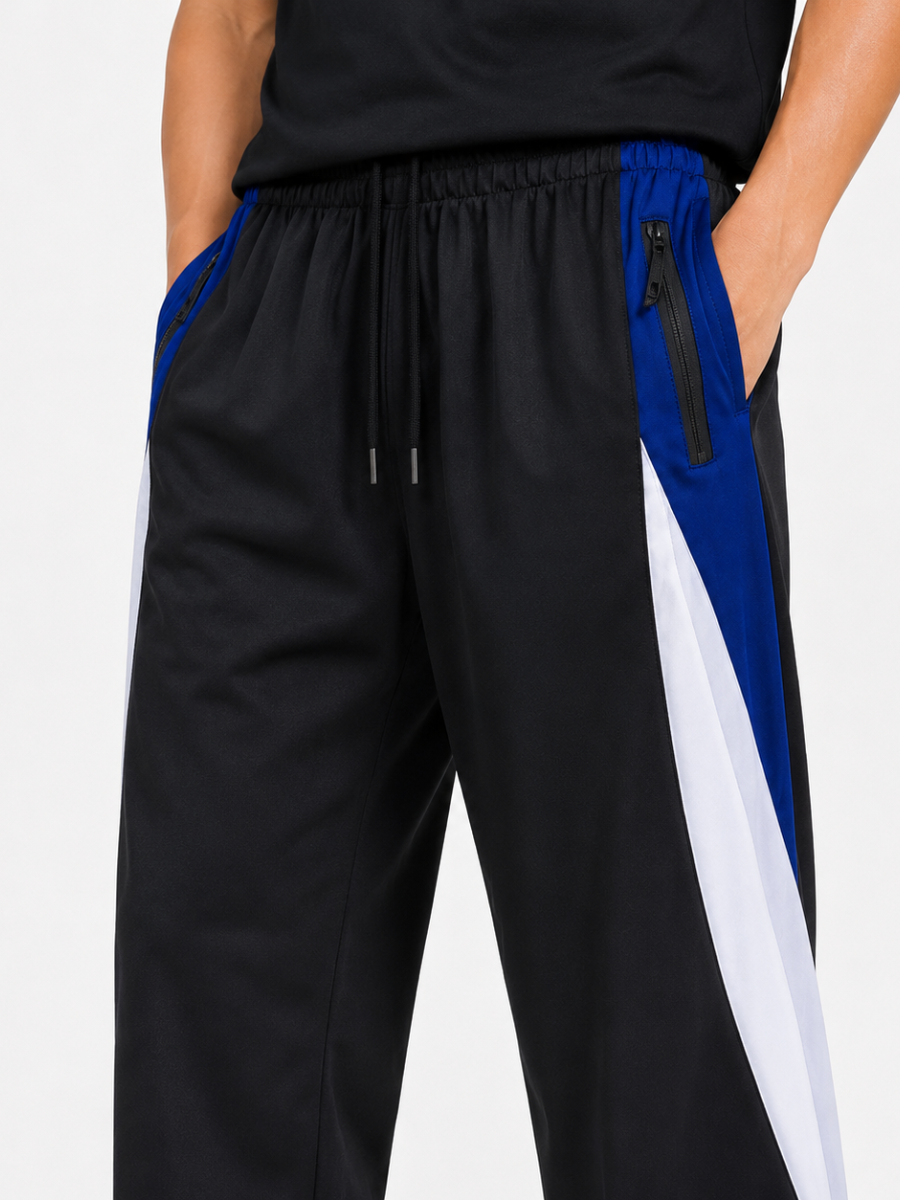 Pantalón Deportivo Wide Leg Hombre Buzo Jogger Ancho con Bolsillos y Cierre Tela Nova Cómodo Casual Urbano