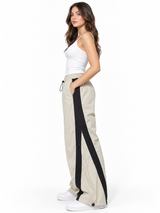 Pack x2 Pantalón Aura Oversized Mujer | Tela Mojada Azul Marino y Hueso 5