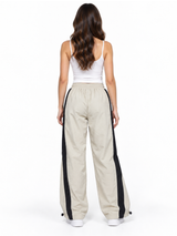 Pack x2 Pantalón Aura Oversized Mujer | Tela Mojada Hueso y Gris 5