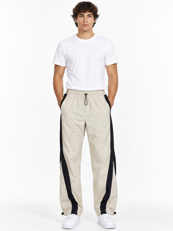 Pantalón Edge Line Baggy para Hombre | Tela Mojada Color Hueso