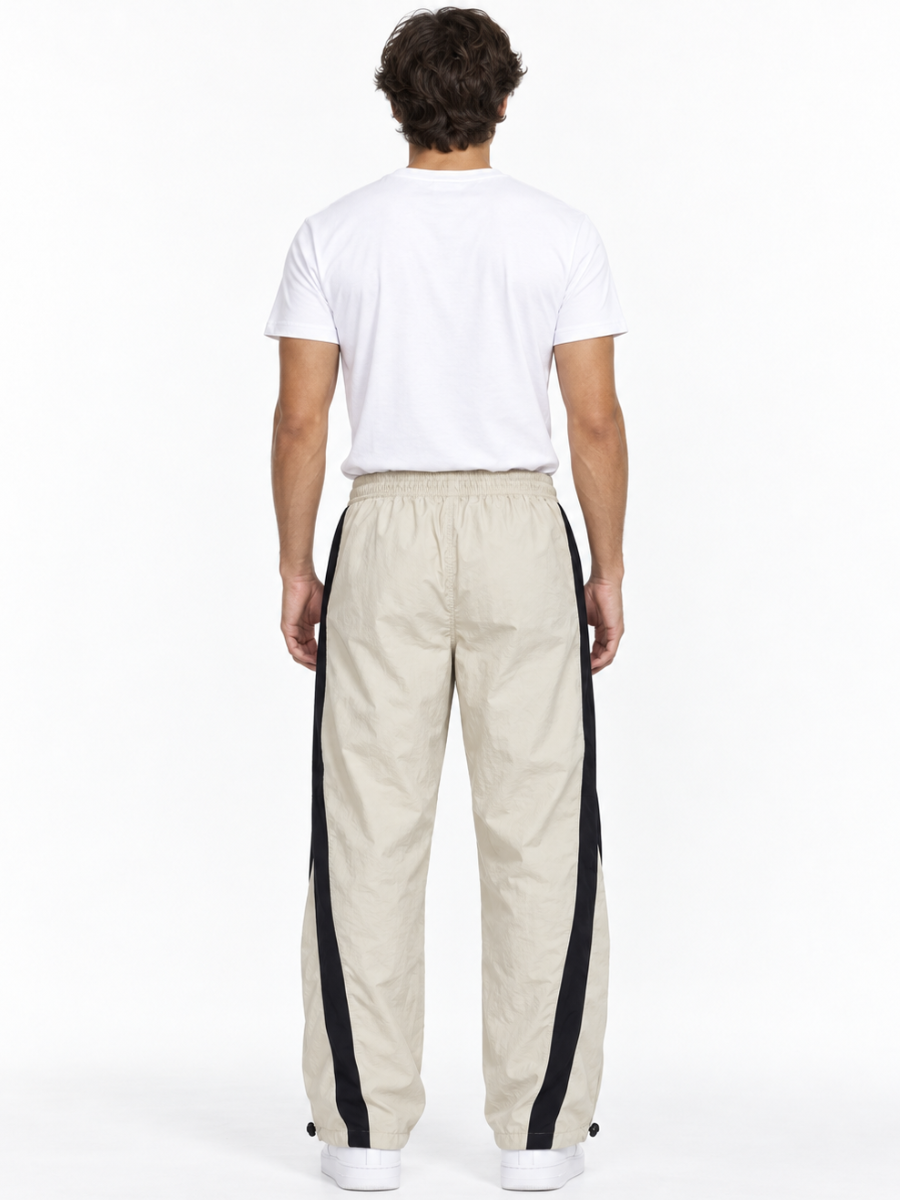 Pantalón Edge Line Baggy para Hombre | Tela Mojada Color Hueso
