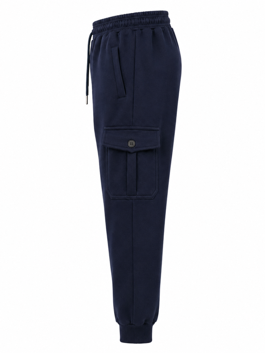 Jogger Cargo Azul Marino — Algodón Franela | Hombre | ENKI