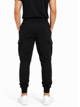 Jogger Cargo Negro — Algodón Franela | Rib en Bota | Hombre | ENKI 2
