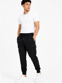 Jogger Cargo Negro — Algodón Franela | Rib en Bota | Hombre | ENKI